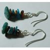 Blue Apatite & Tiger Eye Sterling Silver Drop Earrings
