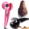 Temperature Adjustable Professional Auto Rotating Steam Curl Ceramic Curler with Spray Steamer (Pink)