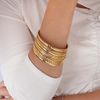 Manfnee Gold Bangle Bracelets for Women Multi Layer Stackable Textured Bracelets Boho Jewelrys Set.