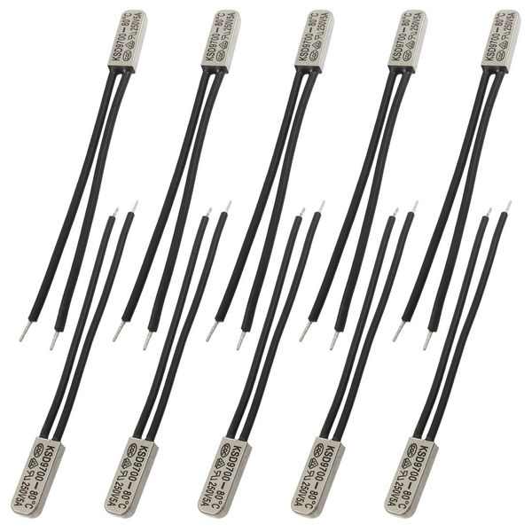 sourcing map 10 Pcs Bimetal Temperature Control Switch Thermostat 80C N.C KSD9700
