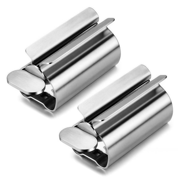 Toothpaste Squeezer,Tube Squeezer, Rotate Toothpaste Holder,2PCS Tube Squeezer Key,Holder Metal Rolling Tube Squeezer for Bathroom