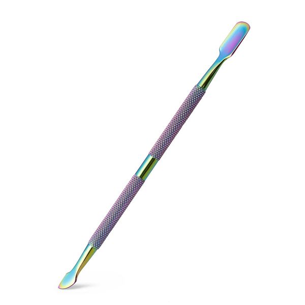 FVION Nail Cuticle Pusher Cuticles Remover Manicure Tool - Titanium Steel Nail Polish Removal Tool with Anti-Slip Handle