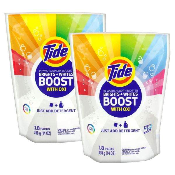 Tide Brights and Whites Rescue In-Wash Laundry Booster, 14 Ounce (Pack of 2)