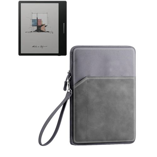 Tablet Sleeve for Onyx Boox Leaf2/Onyx Boox Leaf3/Onyx Boox Page/Onyx Boox Galileo/Onyx Go Color 7 inch，360 Protective Bag Carrying Case Water-Resistant，Dark Gray.