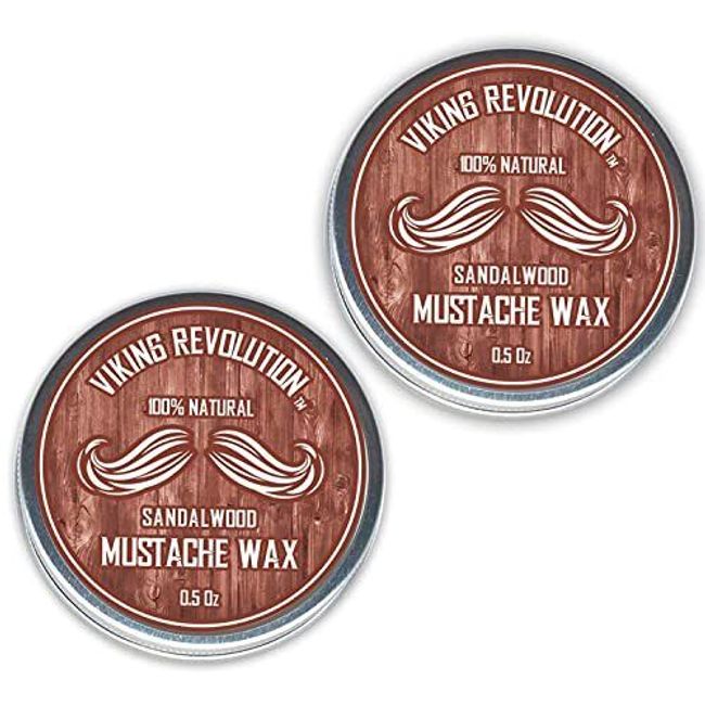 2Pack Beard & Mustache Wax for Men - Long Lasting Hold Helps Train Tame & Style