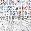 COKTAK 64 Sheets Variety Tiny Waterproof Temporary Tattoos For Men Women, Moon Star Butterfly Birds Planets Fake Tattoos For Kids Adults, Arm Neck Face Letters Temp Tattoo Temporary Tatoos Sticker Set