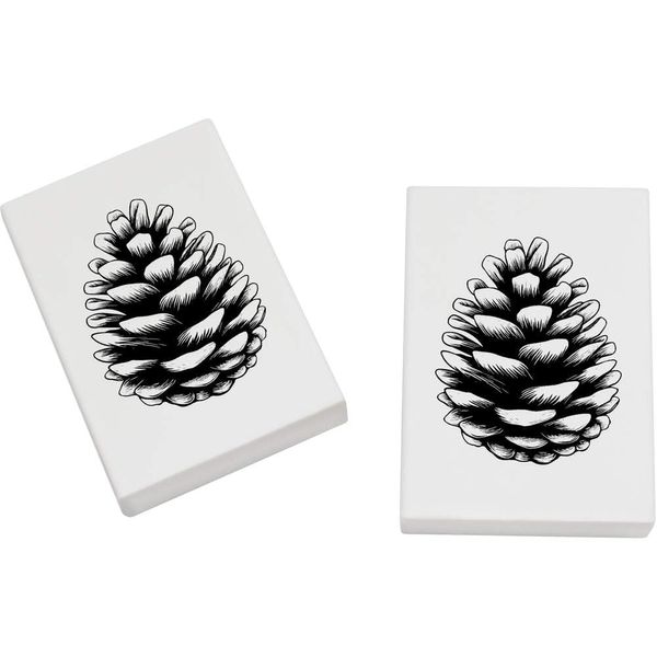 2 x 45mm 'Single Pine Cone ' Erasers/Rubbers (ER00047389)