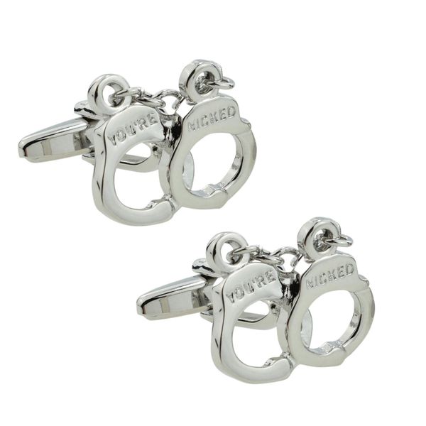 Handcuff Design Cufflinks in a Personalised Engraved Cufflink Box