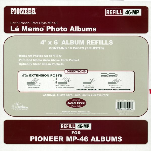 Pioneer MP-46 Refill Pages 5 Pack (Same Shipping Any Qty)