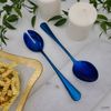 Elyon Tableware 3 Piece Reflective Blue Colored Serving Set Salad Servers