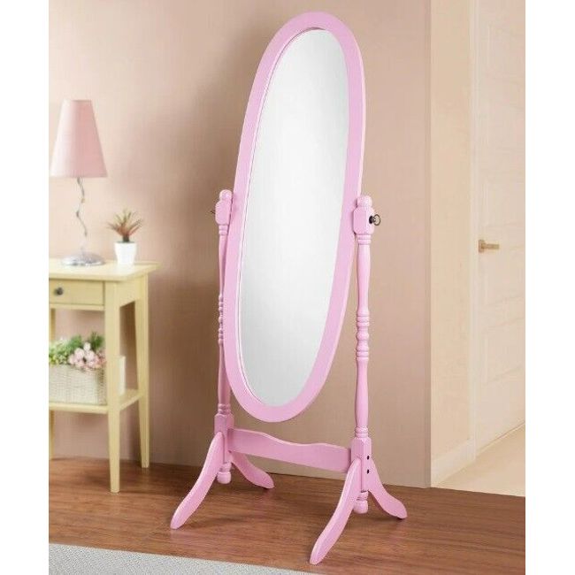 Mirror Cheval Floor Full Length Pink Glam Queen Anna Bed Room Dressing Oval Wood