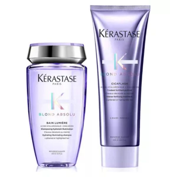 Kérastase Blond Absolu Shampoo and Conditioner Set, Routine for Blonde Hair, Formulated With Hyaluronic Acid, Duo Set