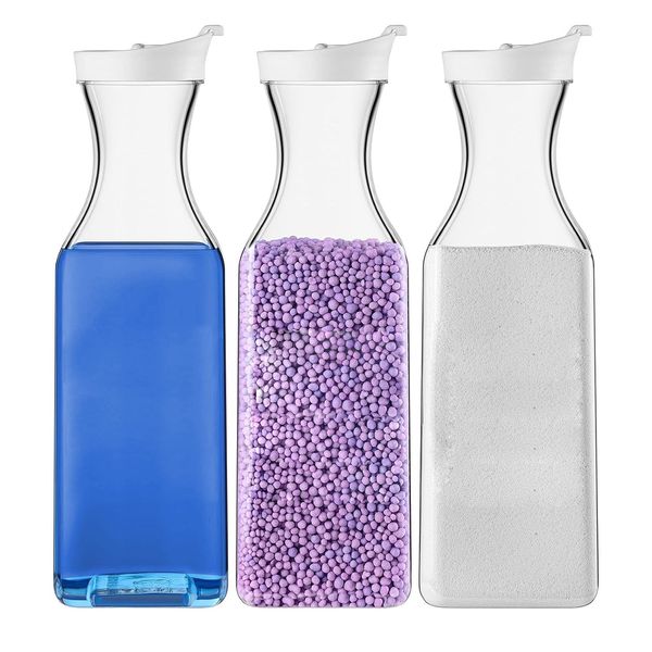 3PCS Washing Powder Storage,1.5L Detergent Dispenser,Reusable Laundry Detergent Storage,Laundry Liquid Dispenser for Detergent,Fabric Softener,Washing Powder,Multi-Application Cereal Dispenser,Juices