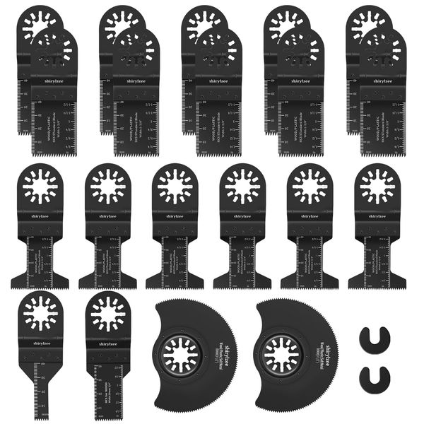 20PCS Oscillating Saw Blades Set, Wood/Metal Universal Multitool Saw Blades Fit Fein Multimaster, Black&Decker, Ryobi, Milwaukee, Rockwell, Portcable, WORX, Ridgid, Chicago