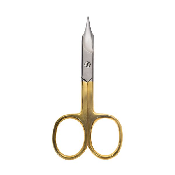 SUPER SHARP CURVED EDGE CUTICLE NAIL SCISSORS ARROW POINT HALF GOLD