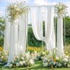 PARTISKY Wedding Arch Draping Fabric,2 Panels 18FT White Wedding Arch Drapes
