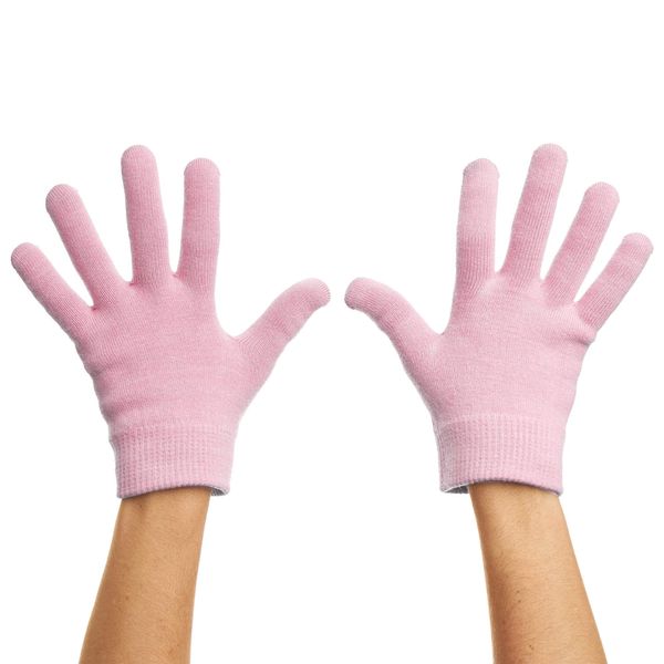 ZenToes Moisturizing Gloves with Gel Lining - Dry Hands Treatment - 1 Pair Hydrating Cracked Hand Healing Gloves - Repair Rough, Chapped Skin Overnight (Cotton Pink)