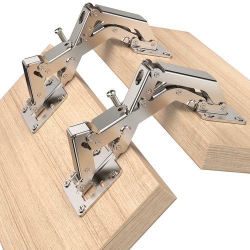 Chibery 2 Pack 170 Degree Soft Close Cabinet Hinges, Slow Smooth Hidden Frameless Lazy Susan Hinge, Concealed Hardware Surface Mount, Lid Support Trap Door, Self Closing for Corner, Kitchen Cupboard