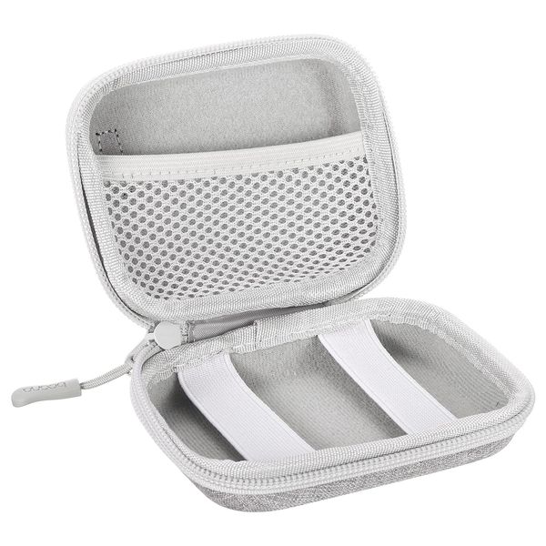 PATIKIL Digital Camera Carrying Case, EVA Small Protective Case Carrying Bag for Digital Camera 4.72" x 3.54" Camera Storage Bag for SD Card Cable, Grey
