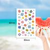 Popular Nail Art Sticker Set, 14 Pieces, Cute, 3D Stick-On Manicure for Women, Girls, Kids, Ultra Thin Children's Nail Stickers, Flowers, Rainbow, Strawberries, Stars, Moon, Emoji, For Work and Casual Nail Decoration, Women's Gift, Nail Accessories