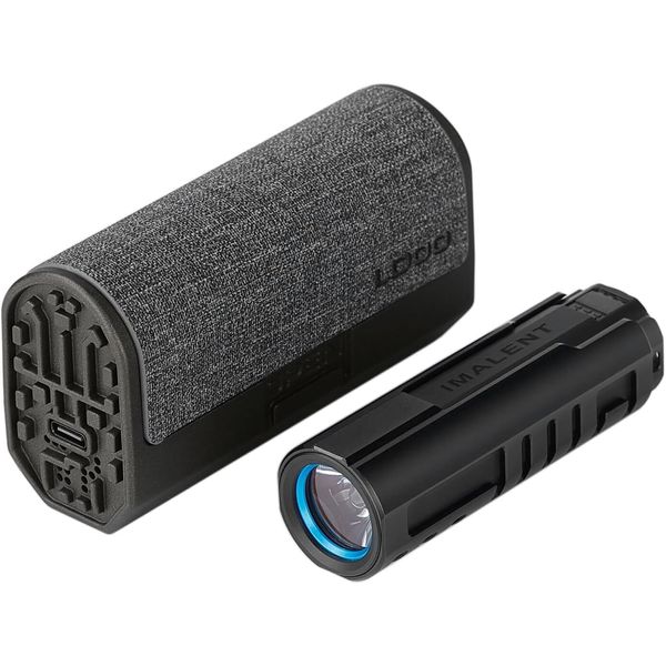 IMALENT LD35 Black Premium Rechargeable Flashlight + Charging Case 1200 Lumen