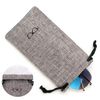 Vemiss Hard Shell Eyeglasses Case Linen Fabrics Large Sunglasses Case Concise (Large, Gray+Gray)