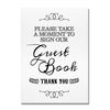 Vintage Wedding Guest Book Table Sign (GG) (White)