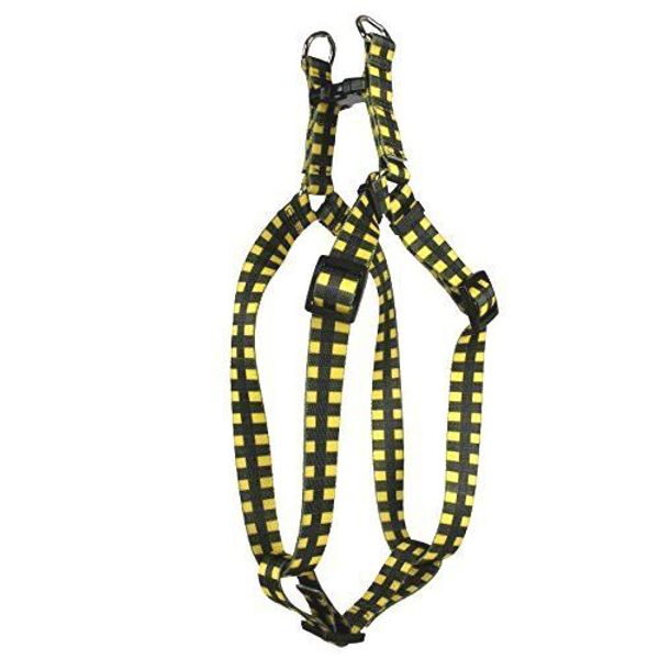 Yellow Dog Design Buffalo Plaid Yellow Step-in Dog Harness, Medium