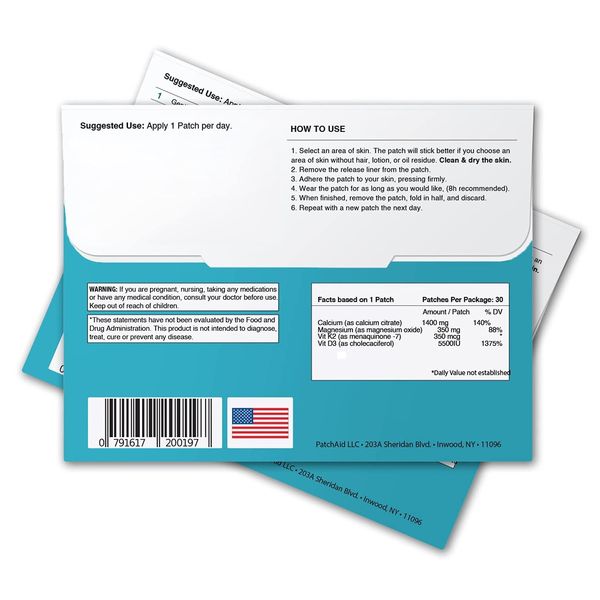 D3/Calcium Topical Patch by PatchAid - White