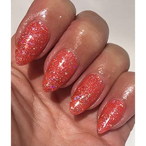 Bluesky Gel Polish GLITTER DIAMOND RANGE BLZ CHOOSE YOUR COLOR GLITTER GEL UV LED Soak Off 10ml (BLZ 52 Coral Peach Glitter Fruit Cocktail)