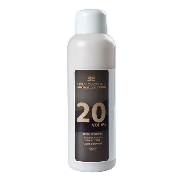Ugly Duckling Los Angeles Professional 20 Volume (6%) CREAM DEVELOPER 33 oz (1 liter) For salon use, large size. For 1-2 levels of lift. Made in Europe