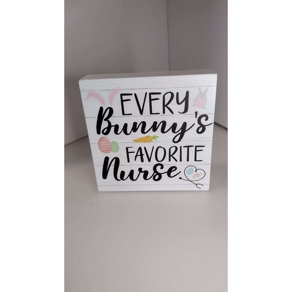 Easter Rustic Farmhouse Home Office Desk Decor | Every Bunny's Favorite Nurse