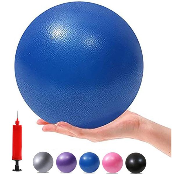 XIECCX Mini Yoga Balls 6 Inch Exercise Pilates Therapy Balance Bender Ball Barre Equipment for Home Stability Squishy Training with Pump(Blue)