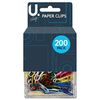 200 Pcs Plastic Coated Offic Paper Clips - Assorted Colors