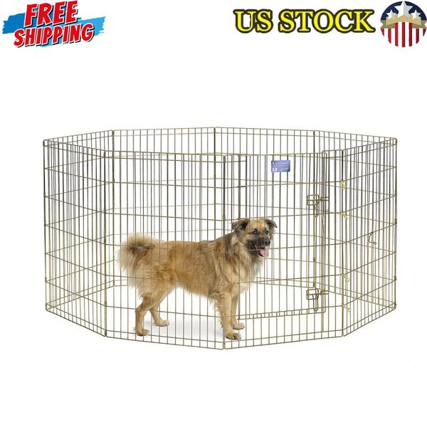 Durable Pet Playpen Exercise Pen W/ Double Latch Easy Setup Indoor Outdoor New