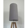 Light Grey Velvet Extra Tall Cylindrical Cylinder Drum Lampshade