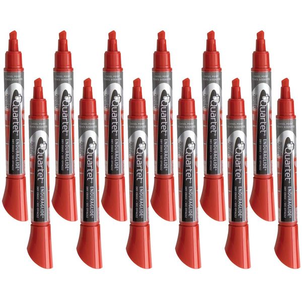 Quartet Dry Erase Markers, Whiteboard Markers, Chisel Tip, EnduraGlide, White Board Dry Erase Pens for Teachers, Home School & Office Supplies, Red, 12 Pack (5001-4M)