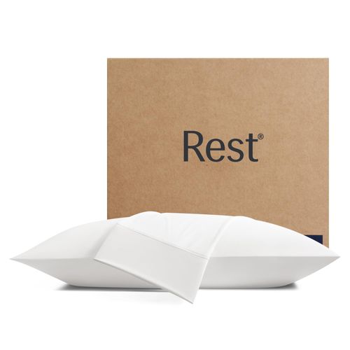 REST® Evercool®+ Cooling Pillow Cases Standard - 2 Pillowcase for Sensitive Skin, Silver Infused Fabric for Hygienic Sleep, Silky Smooth for Curly Hair, High Elastic for Snug Fit (19x29 inches)