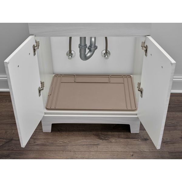 WeatherTech SinkMat - Spill-Proof Under Sink Mat for Bathroom Vanity - Tan