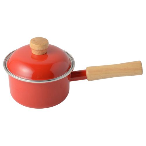 Fuji Hollow Induction Compatible Mini Saucepan 4.7 inches (12 cm) Red with Poly Lid