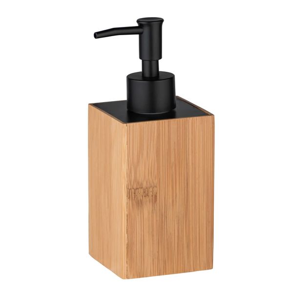 WENKO Padua Liquid Soap Dispenser Capacity 0.21 L, Brown, 8 x 18 x 7 cm