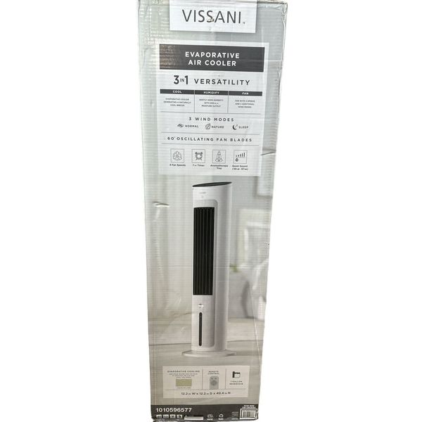 VISSANI Tower Evaporative Cooler  Cool Humidify Fan Remote Control 3-Speed (OB1)