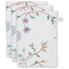 PiP Studio Les Fleurs Face Cloths Set of 3 White Size 16 x 22 x 3 cm