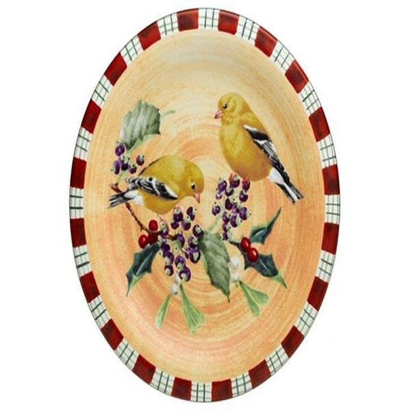 Lenox Winter Greetings Everyday Stoneware Goldfinch Salad Plate