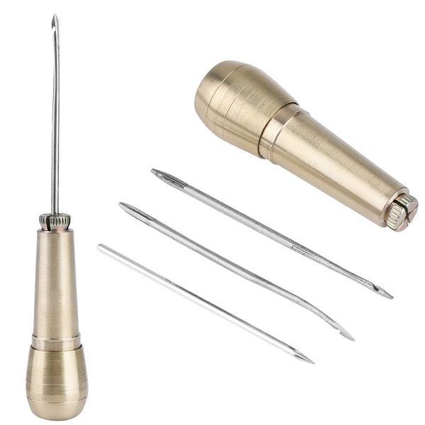 3 in 1 Sewing Awl, Leather Drilling Awl Tools Leather Craft Sewing Kit for DIY Sewing Repairing Canvas