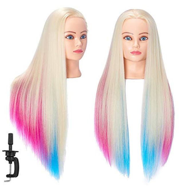 Mannequin Head 26″-28″Cosmetology Doll Head Training Head Braiding Head  Hair Sty