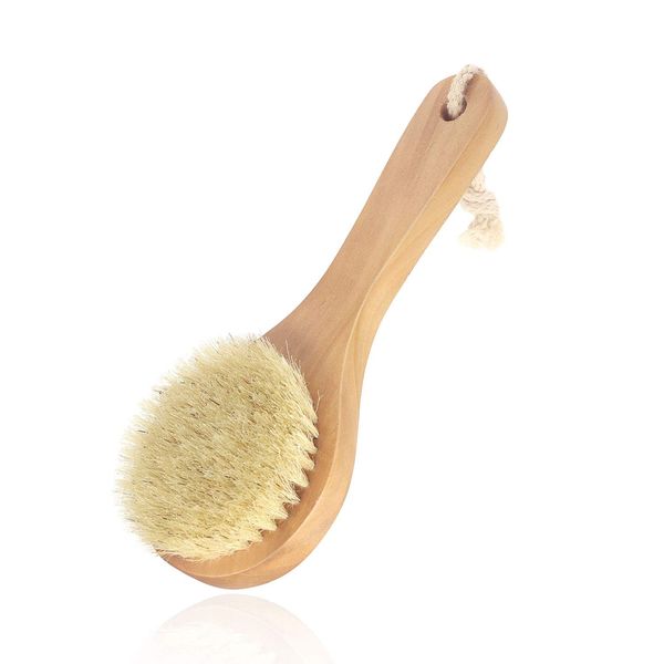 Maltose Pig Hair Body Brush, Short Handle, Body Brushing, Body Washing, Handle Length: Approx. 7.9 inches (20 cm), Wood, Natural Material, Bath, Firm, Body Cleaning Brush, Beautiful Skin, Bath Goods