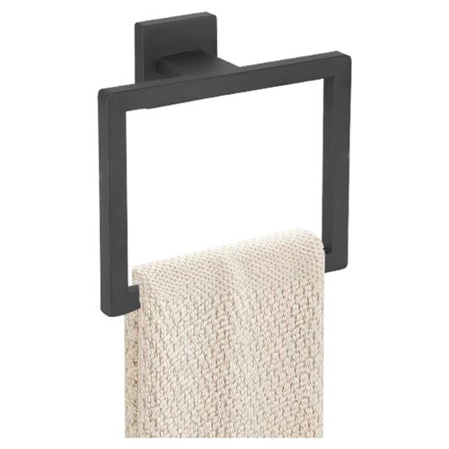 JOPOFI Towel Ring - Thicken SUS 304 Stainless Steel Towel Holder for Bathroom, Square Modern Design Hand Towel Holder, Contemporary Hand Towel Bar - Matte Black