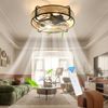 Newsight 20 Inch Ceiling Fan Lights Modern Brown LED Ceiling Light kit + Remote