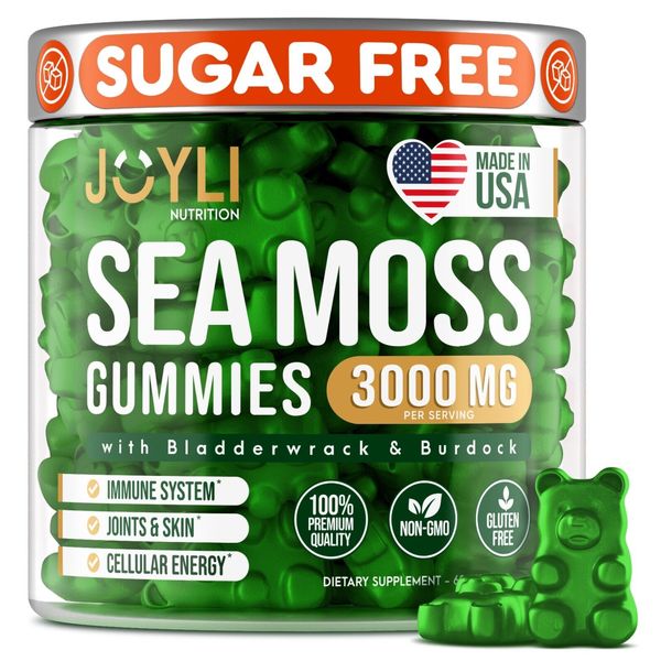 Organic Sea Moss Gummies for Adults & Kids with Bladderwrack & Burdock Root